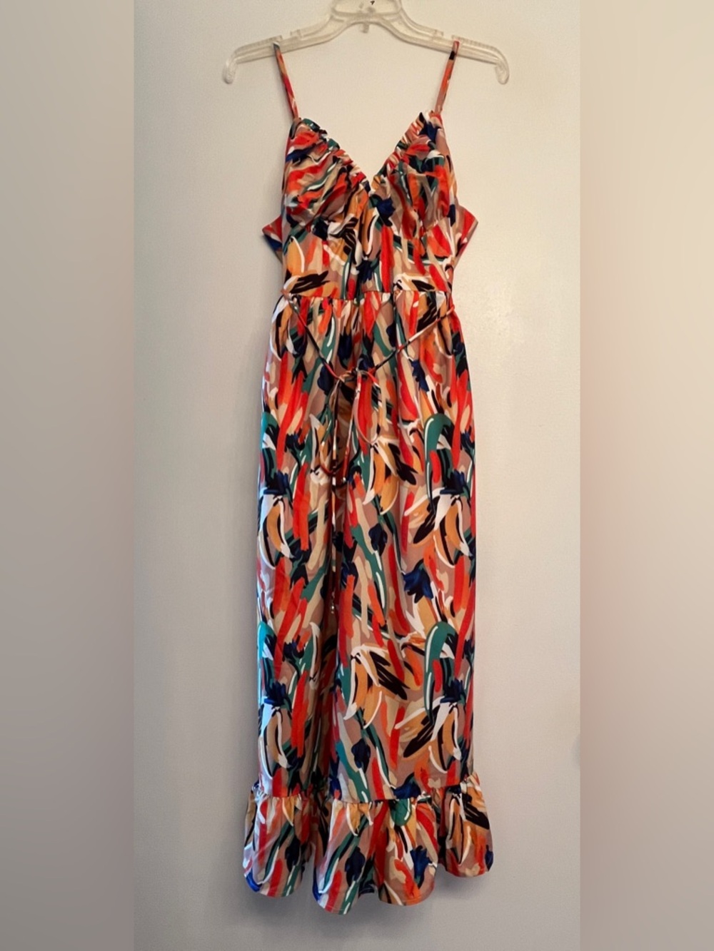 Commense Multicolor Orange & Green Midi Dress - Picture 2 of 9